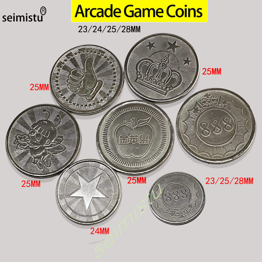 Arcade Vending & Laundry Revenue - 100 stücke Edelstahl 23/24/25mm Tokens Crown