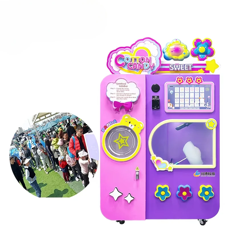 Candy Vending Machine - Maßgeschneiderte Zuckerwattemaschine, neuester Typ, vollautomatisch, pink